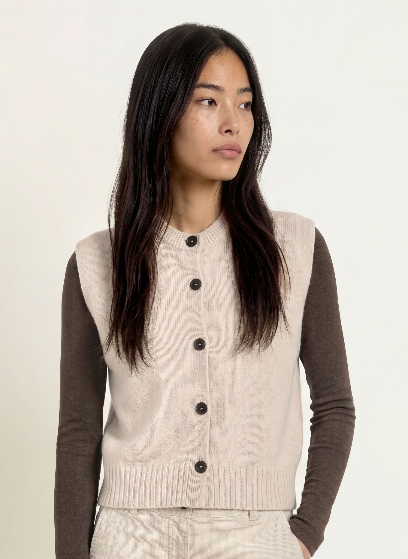 Marc O'Polo Gebreid vest: ECRU