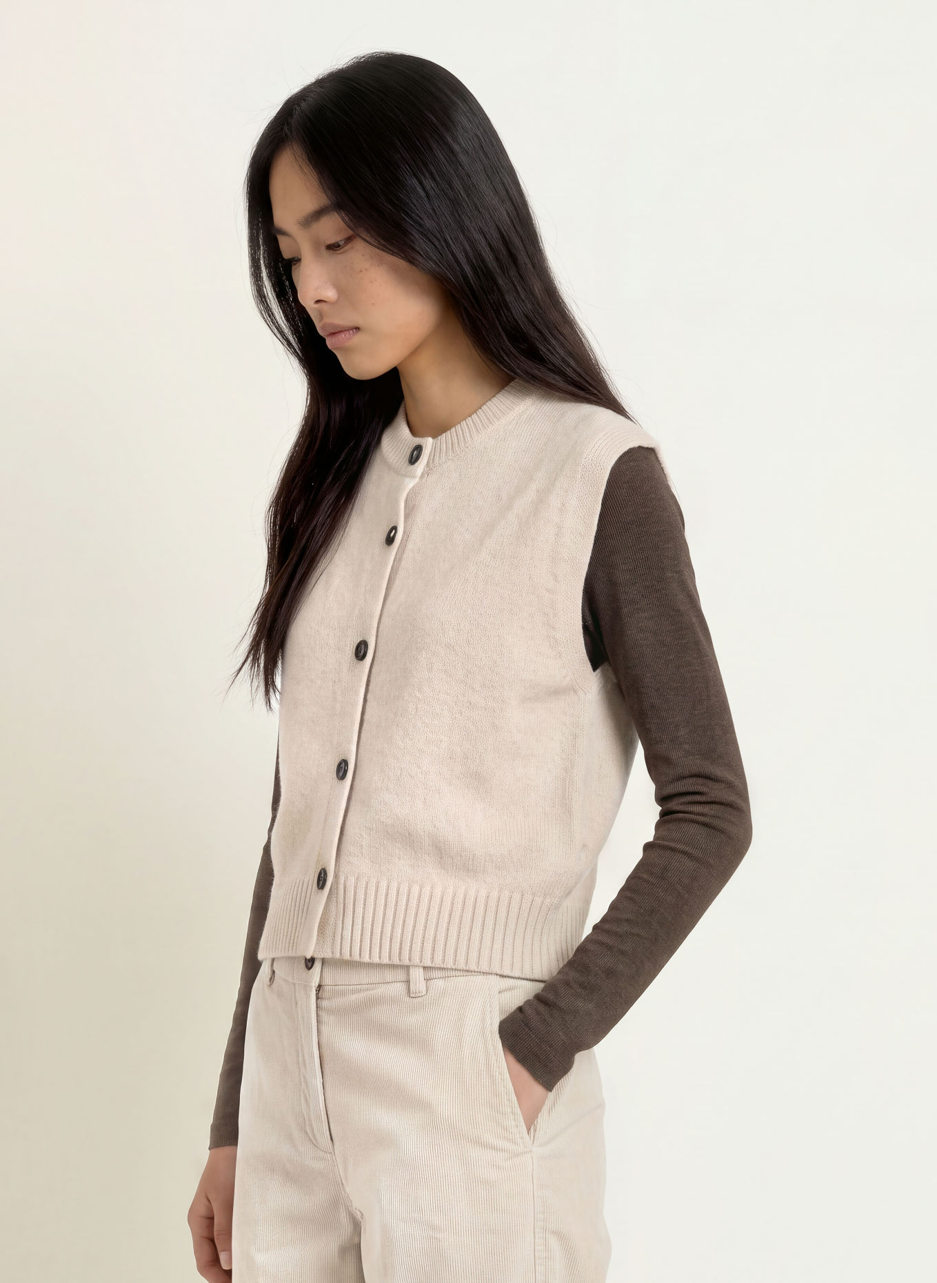 Marc O'Polo Gebreid vest: ECRU