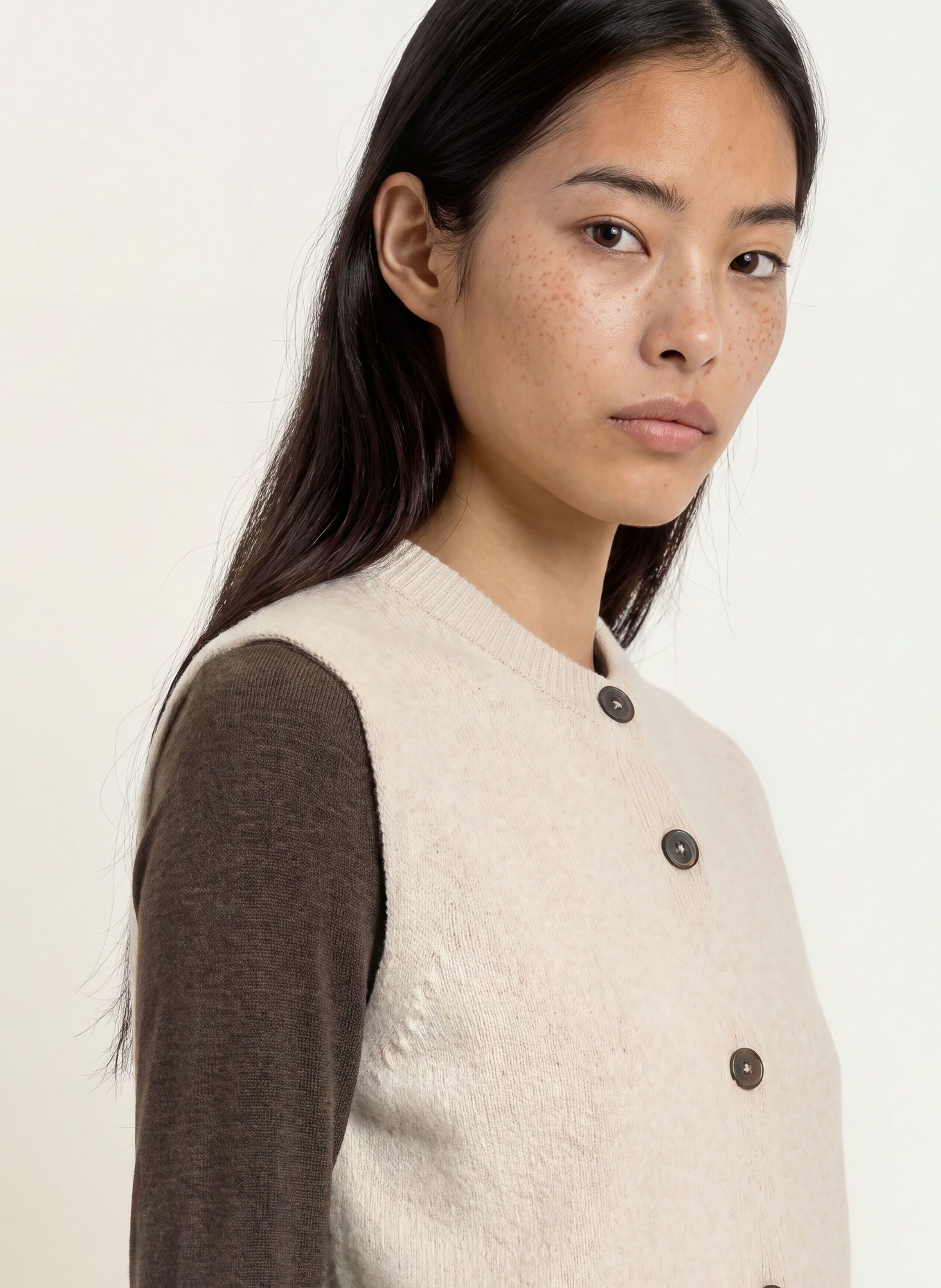 Marc O'Polo Gebreid vest: ECRU