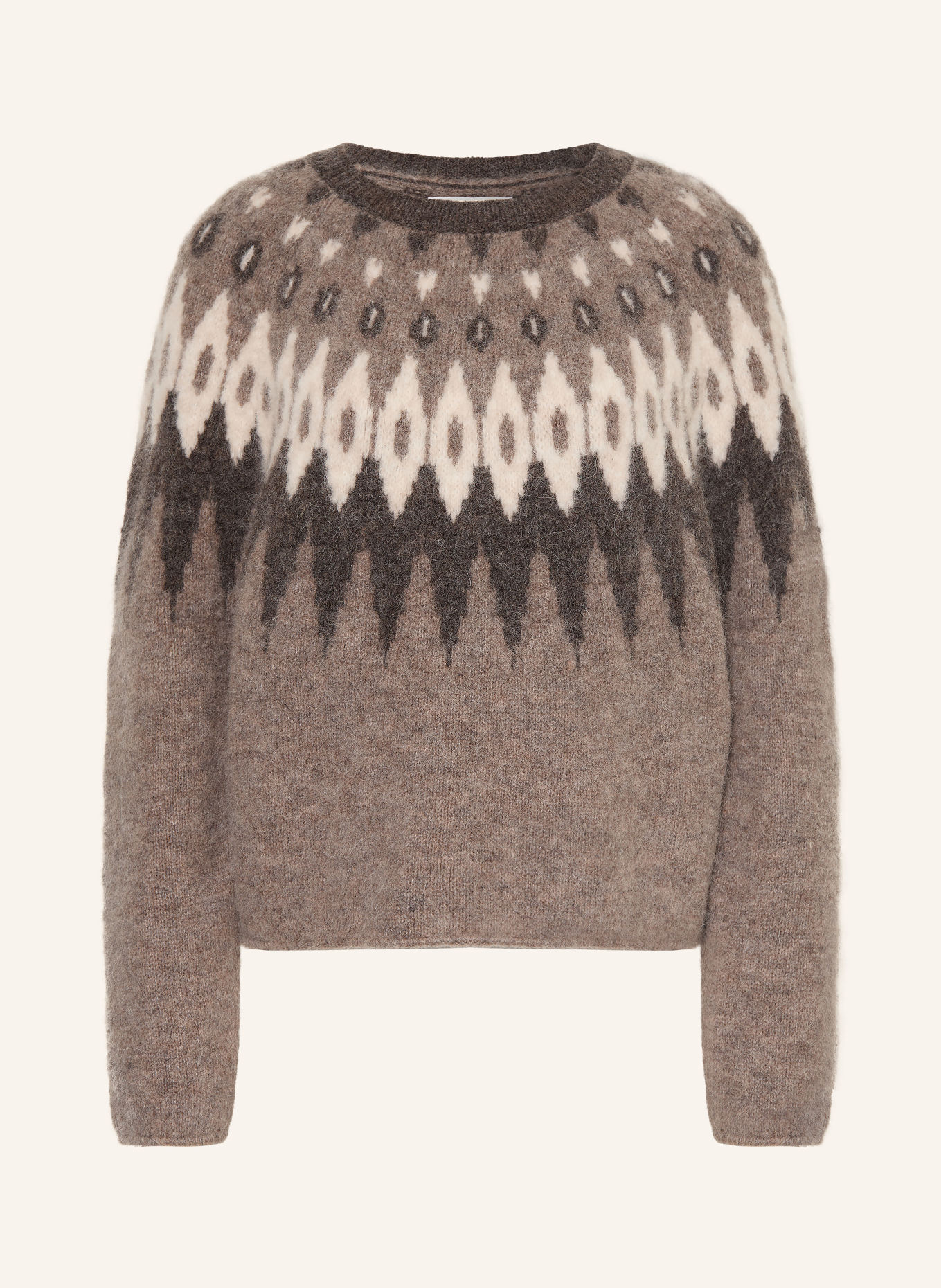 Marc O'Polo Pullover: DUNKELBRAUN / CREME / DUNKELGRAU