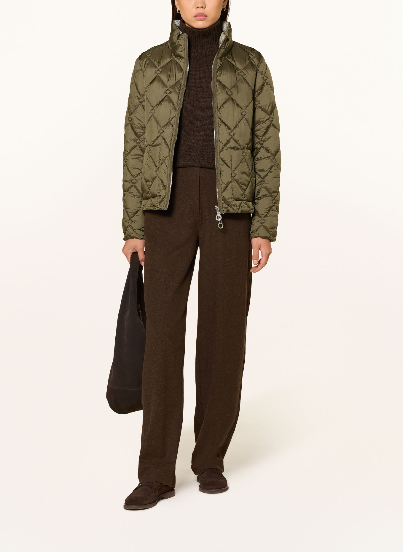 Marc O'Polo Wide-leg trousers: DARK BROWN