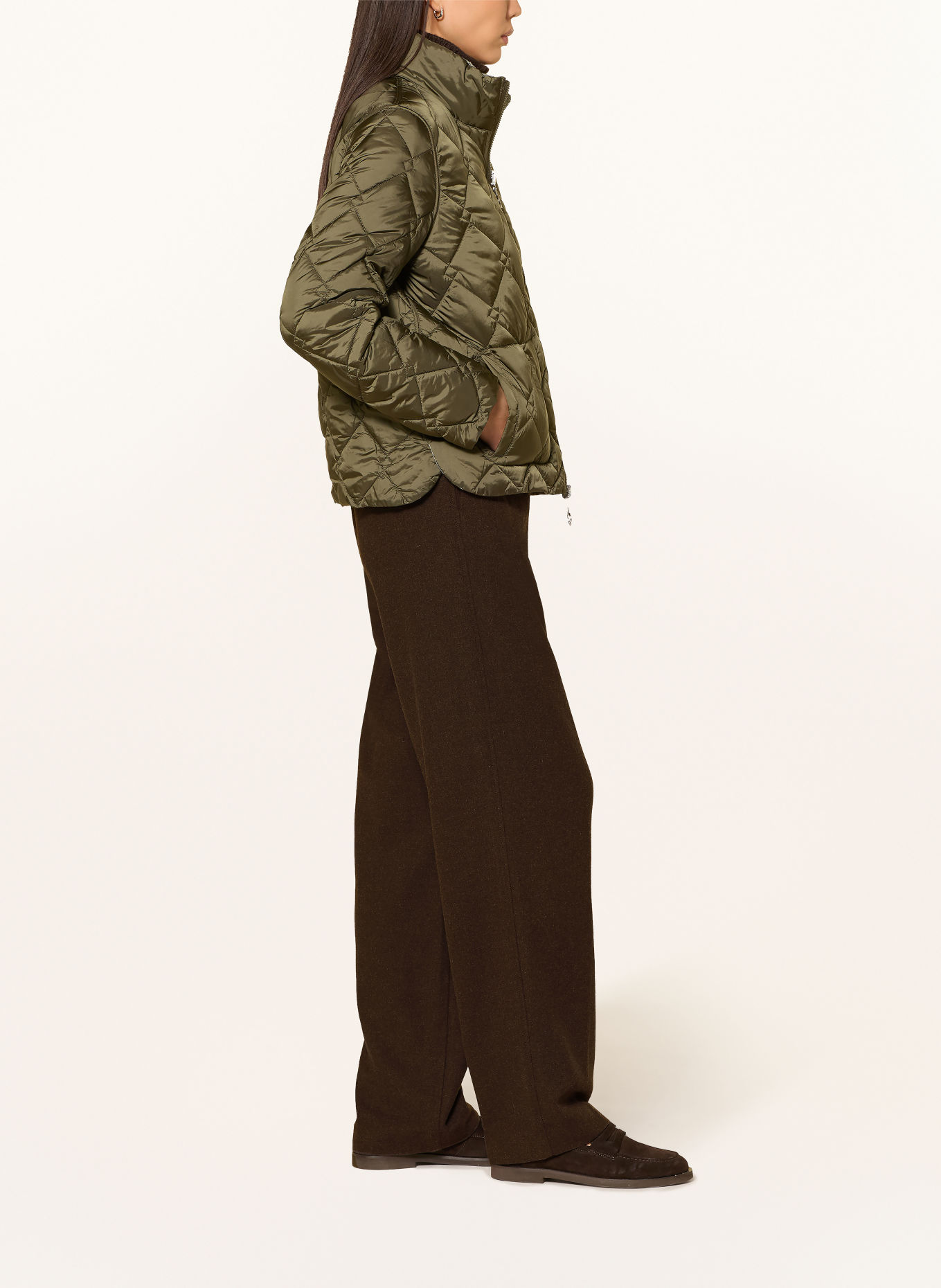 Marc O'Polo Wide-leg trousers: DARK BROWN
