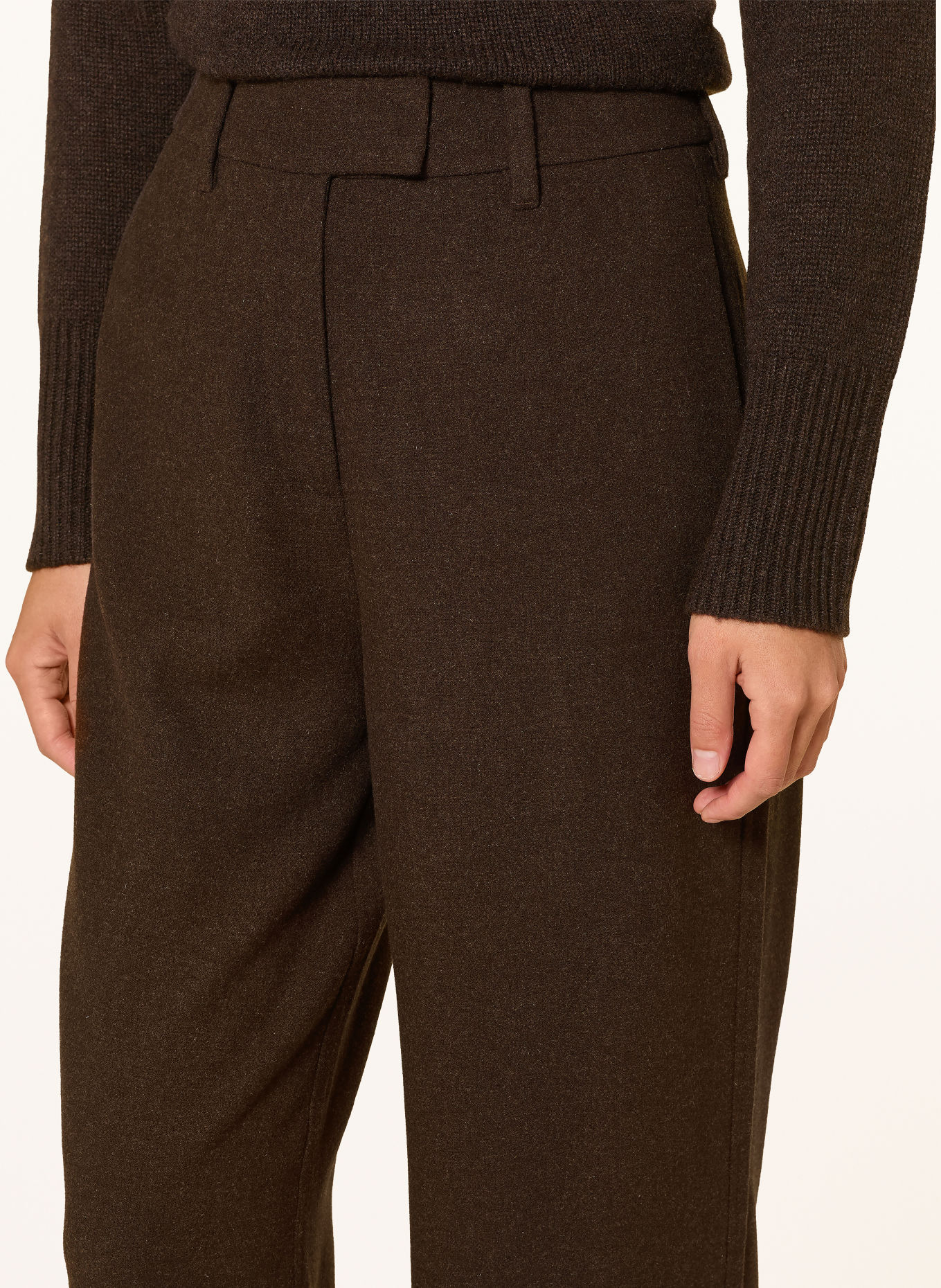 Marc O'Polo Wide-leg trousers: DARK BROWN