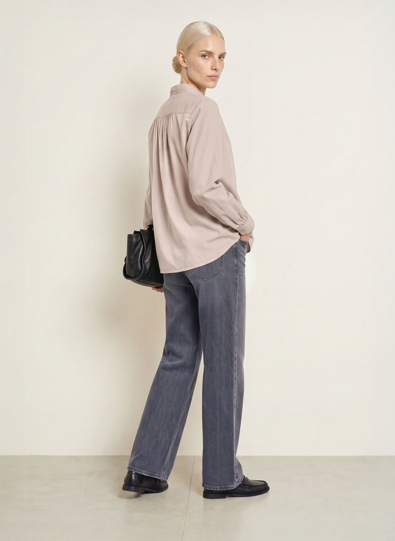 Marc O'Polo Blusenshirt aus Samt: BEIGE