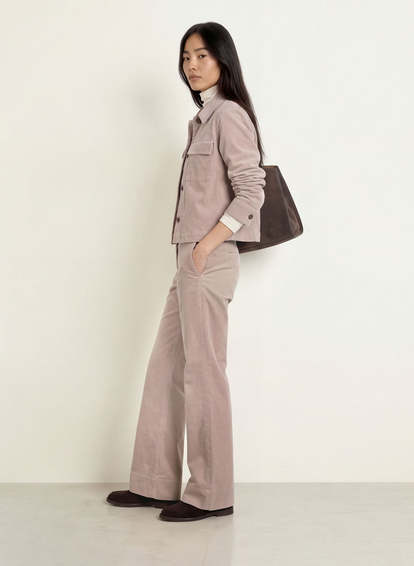 Marc O'Polo Pantaloni Marlene LANDE din velur: BEJ