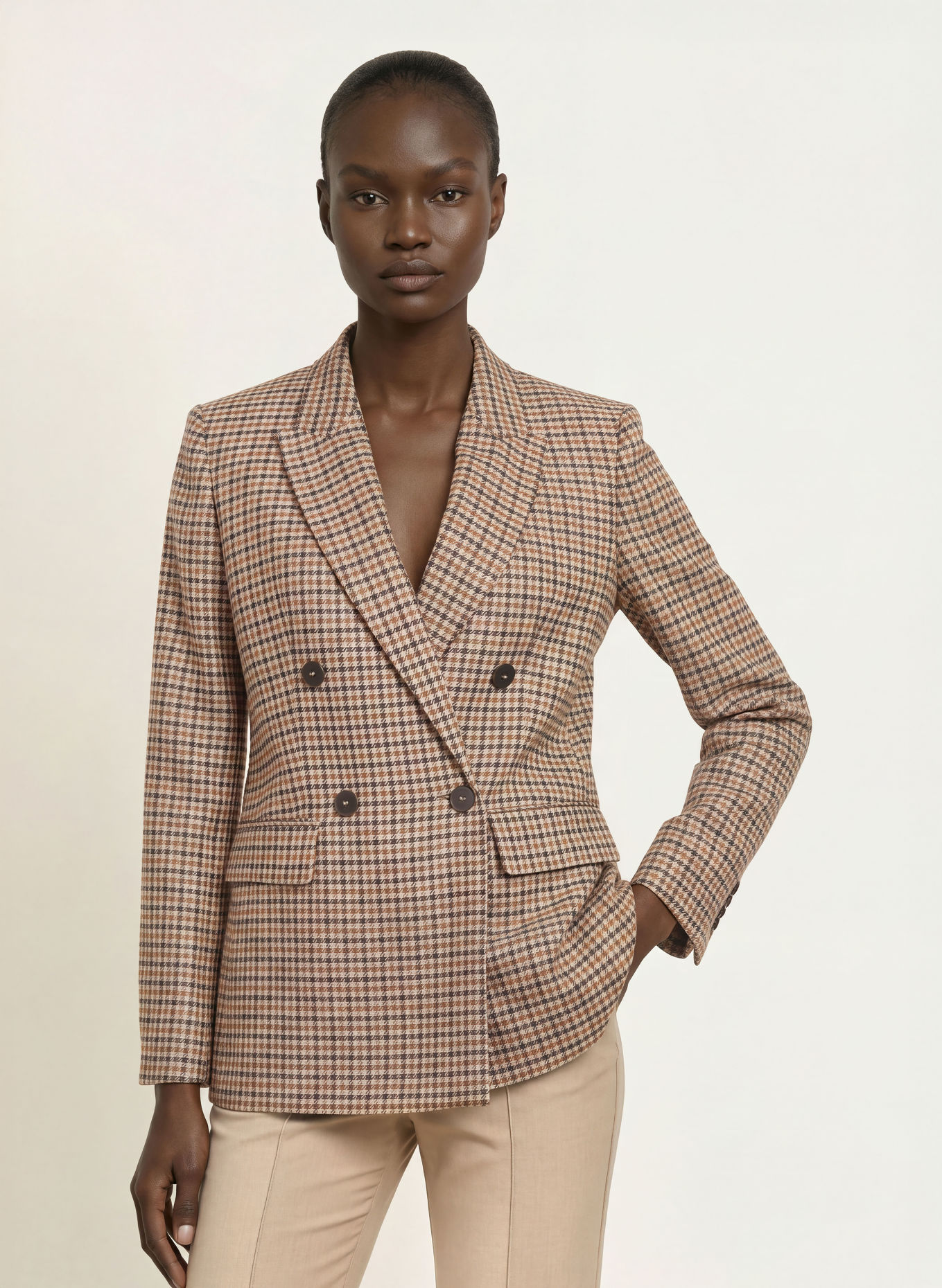 REISS Blazer WILLOW: BEIGE / BRAUN / SCHWARZ
