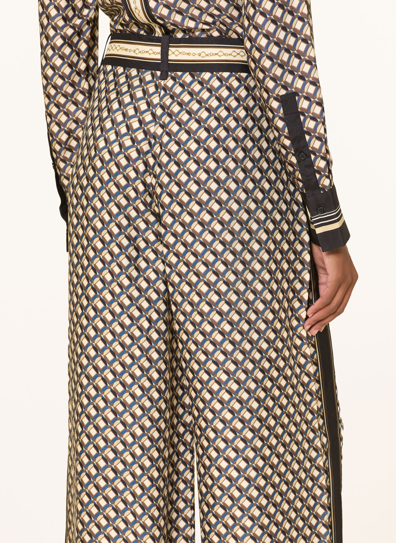 REISS Marlene-broek CARMINE: DONKERBLAUW / BRUIN / WIT