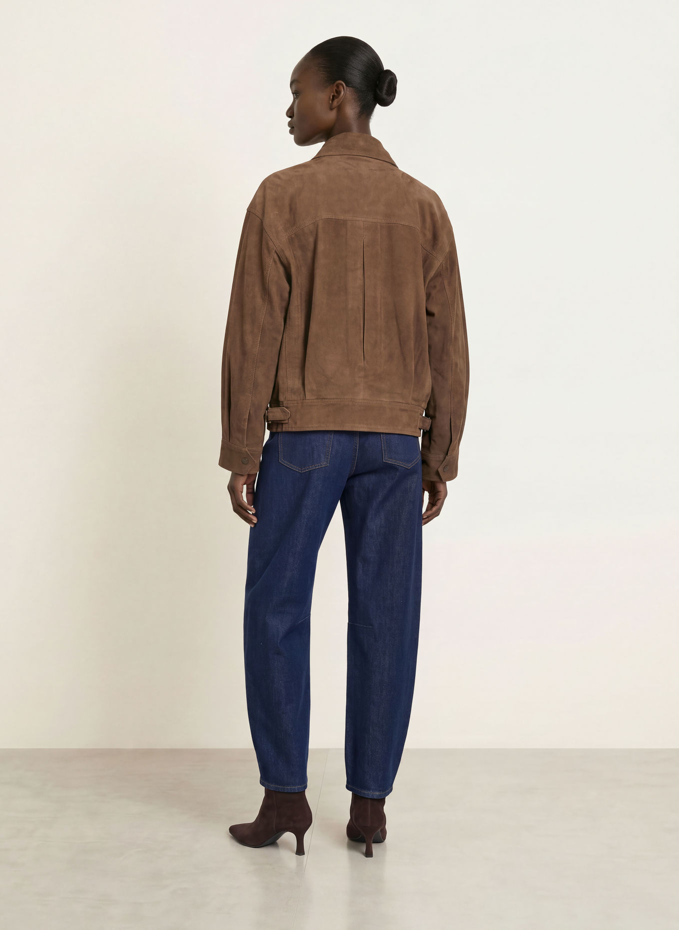REISS Leren blouson COOPER: BRUIN