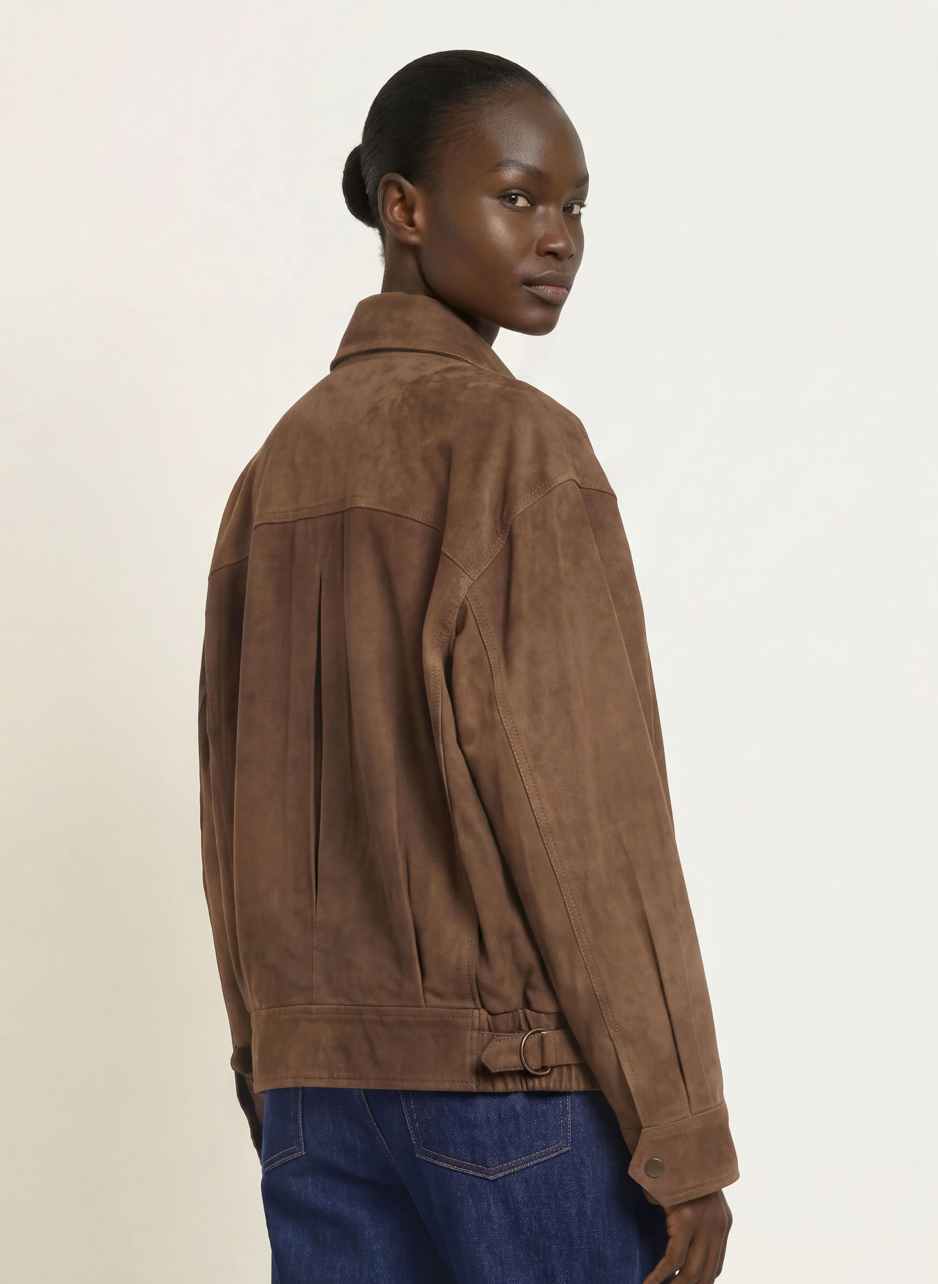 REISS Leren blouson COOPER: BRUIN