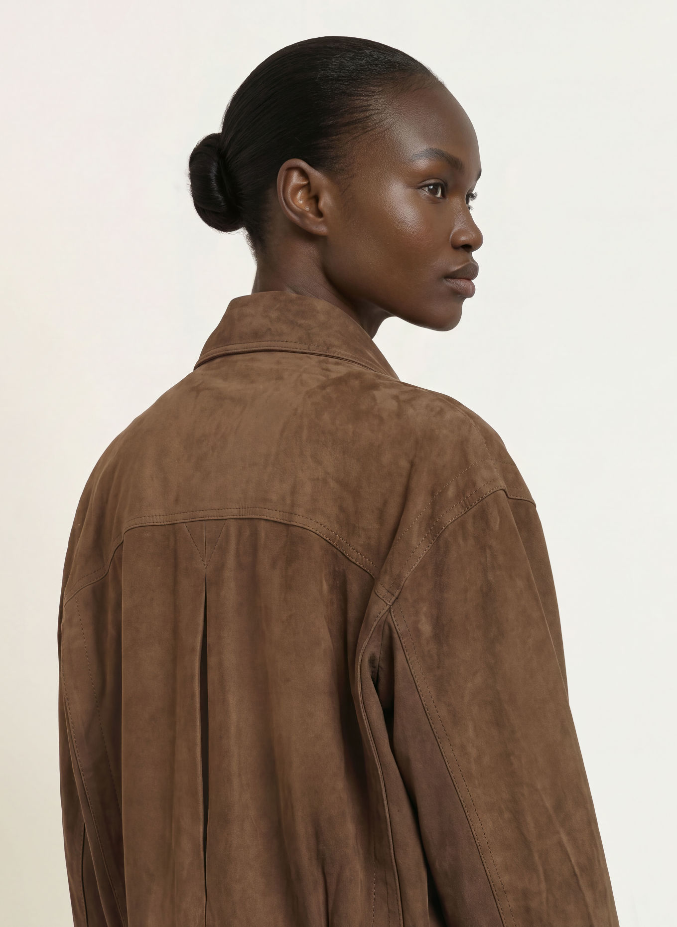 REISS Leren blouson COOPER: BRUIN