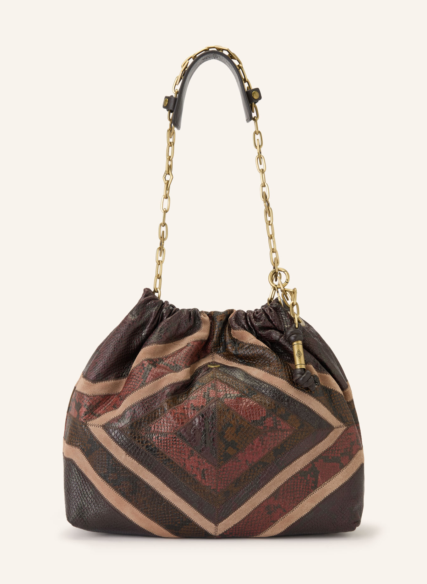 ba&sh Beuteltasche: BRAUN / BEIGE / DUNKELROT