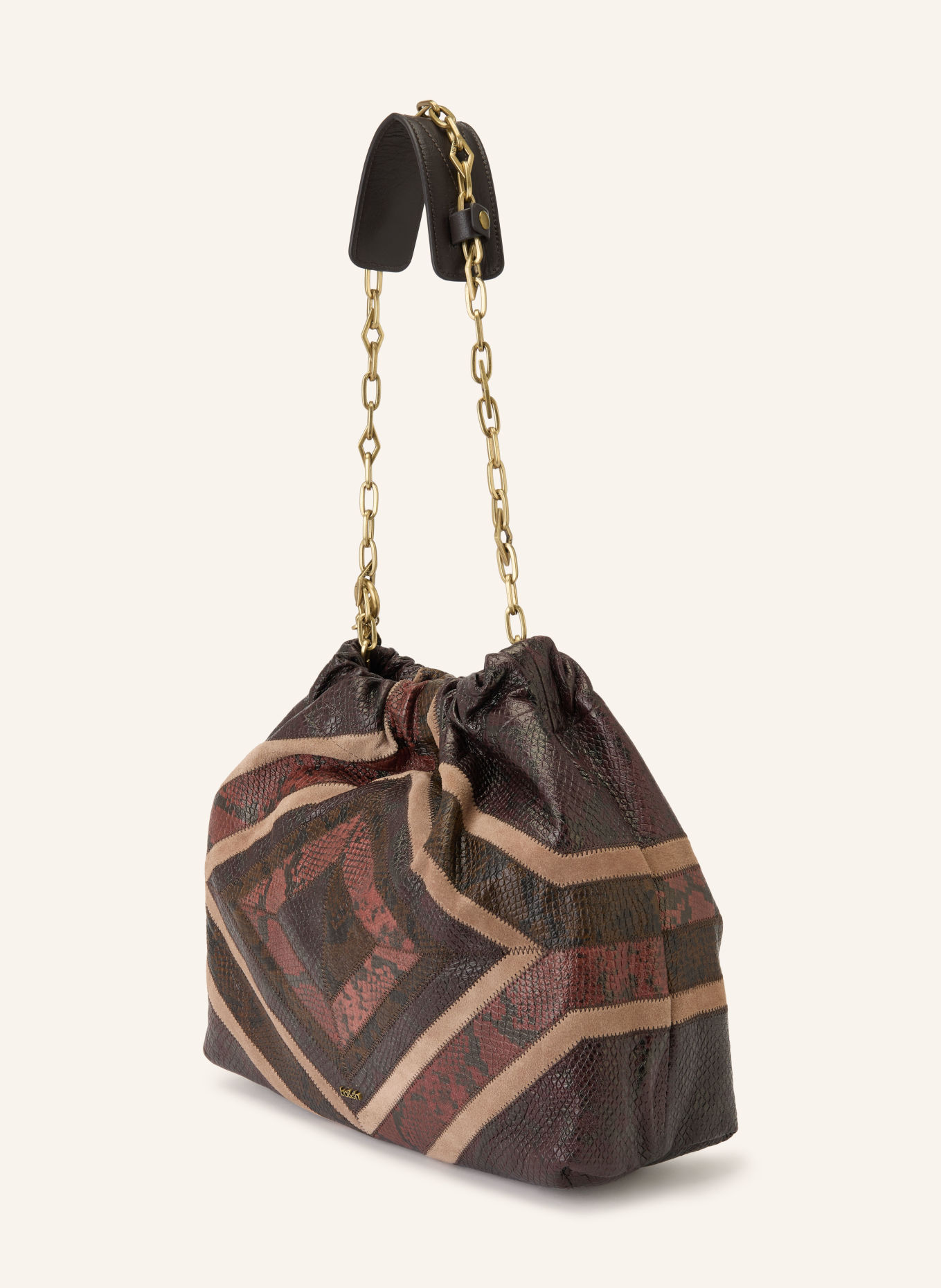ba&sh Beuteltasche: BRAUN / BEIGE / DUNKELROT