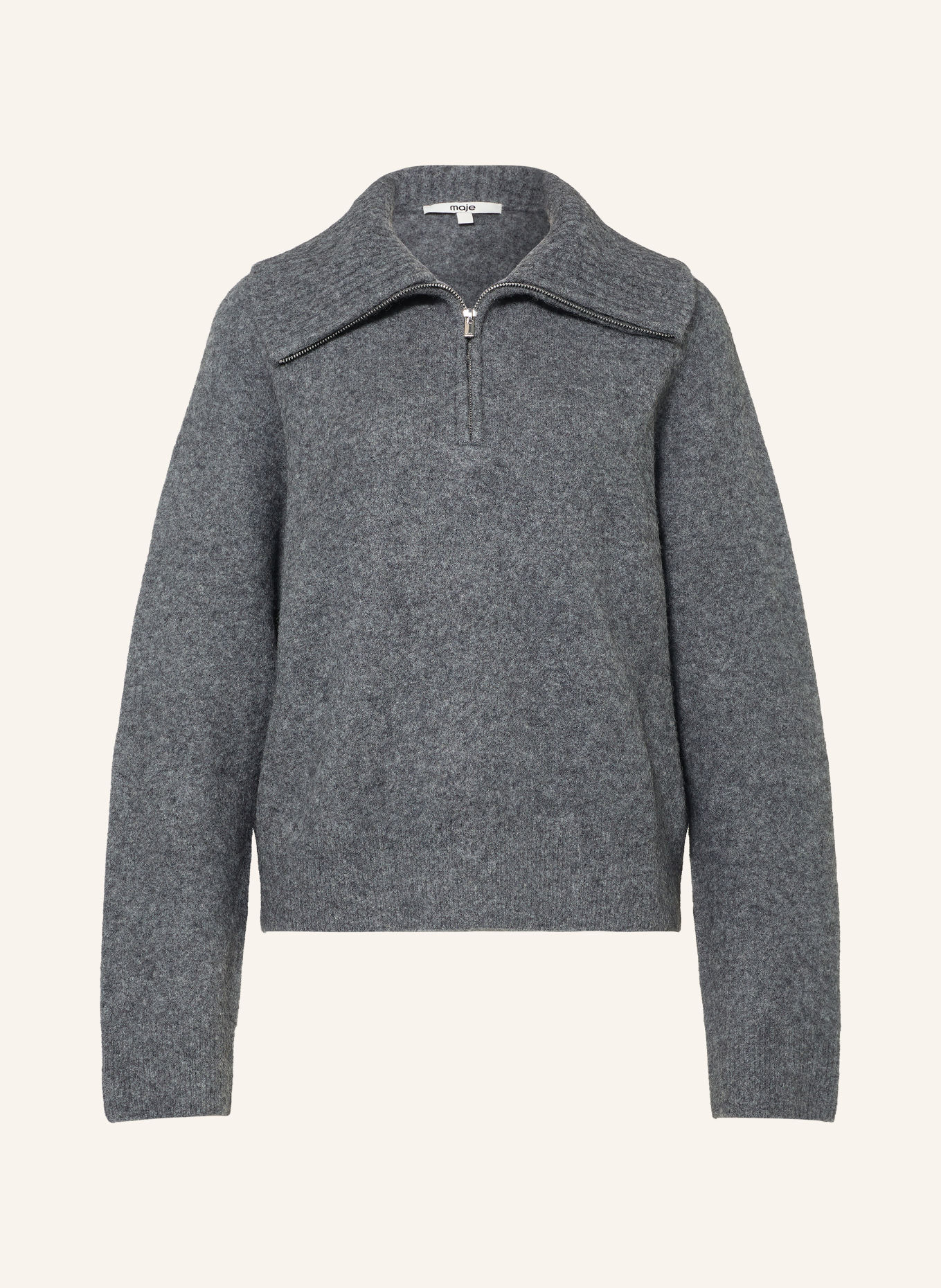 maje Sweter typu troyer: SZARY