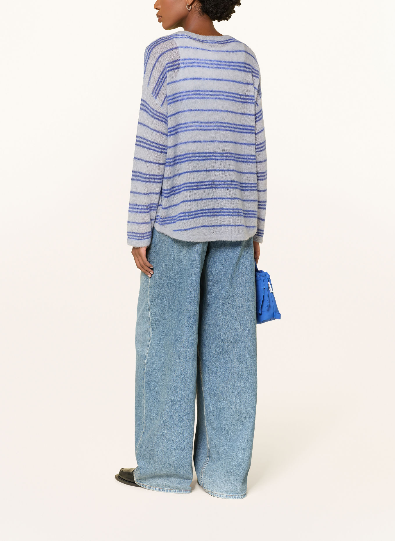 American Vintage Strickjacke BODYROW: GRAU / BLAU
