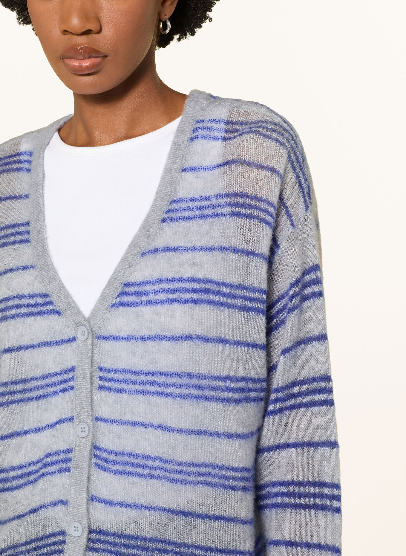 American Vintage Strickjacke BODYROW: GRAU / BLAU