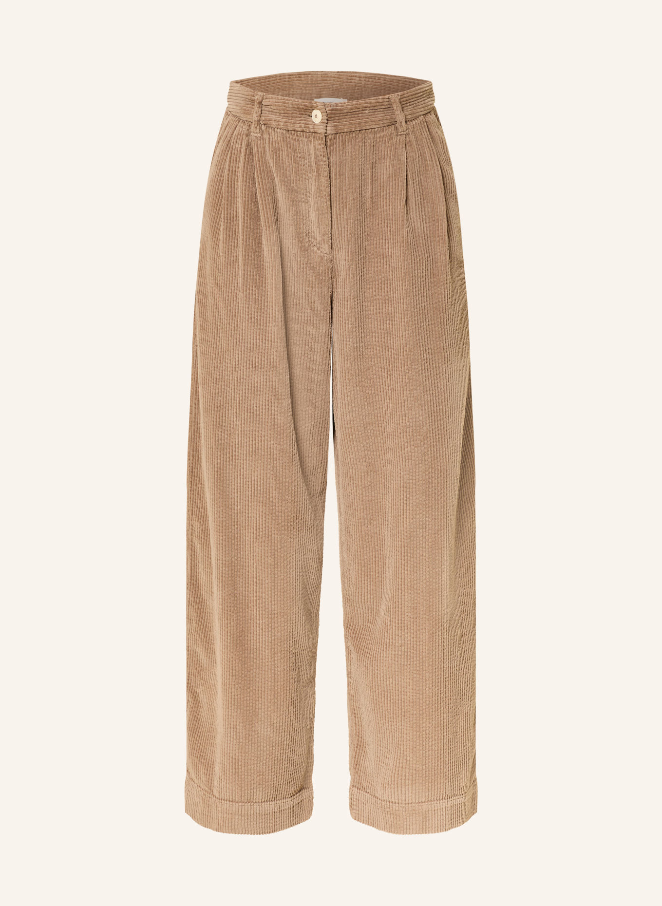 American Vintage Pantalon 7/8 PADOW en velours côtelé: MARRON