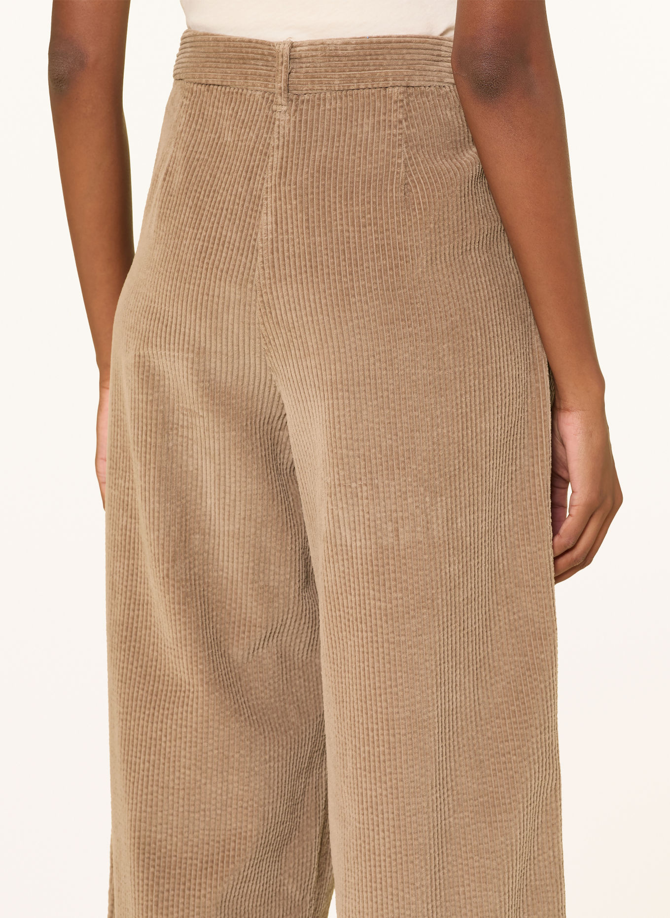 American Vintage Pantalon 7/8 PADOW en velours côtelé: MARRON