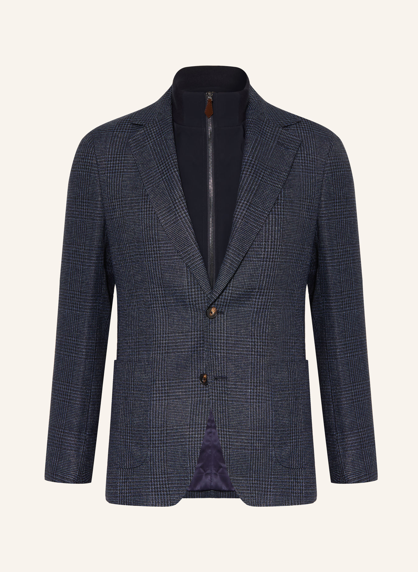 REISS Sako KYLE Extra Slim Fit s odnímatelným límcem: TMAVĚ MODRÁ / ČERNÁ