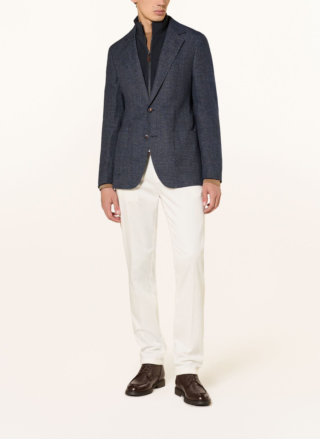 REISS Sako KYLE Extra Slim Fit s odnímatelným límcem: TMAVĚ MODRÁ / ČERNÁ