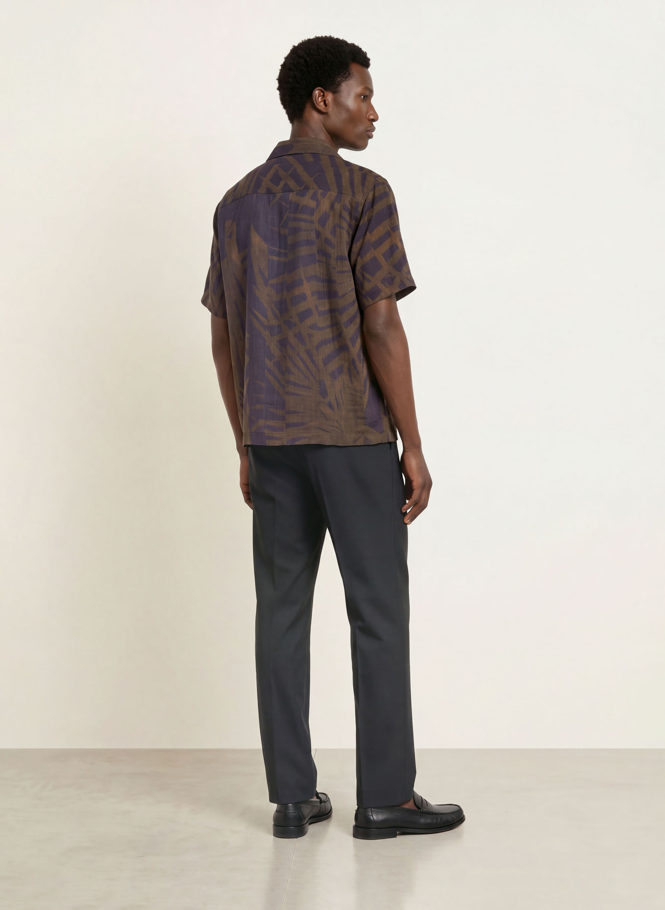 REISS Resort-overhemd SHINDORA Relaxed Fit: DONKERBLAUW / MARRON FONCÉ