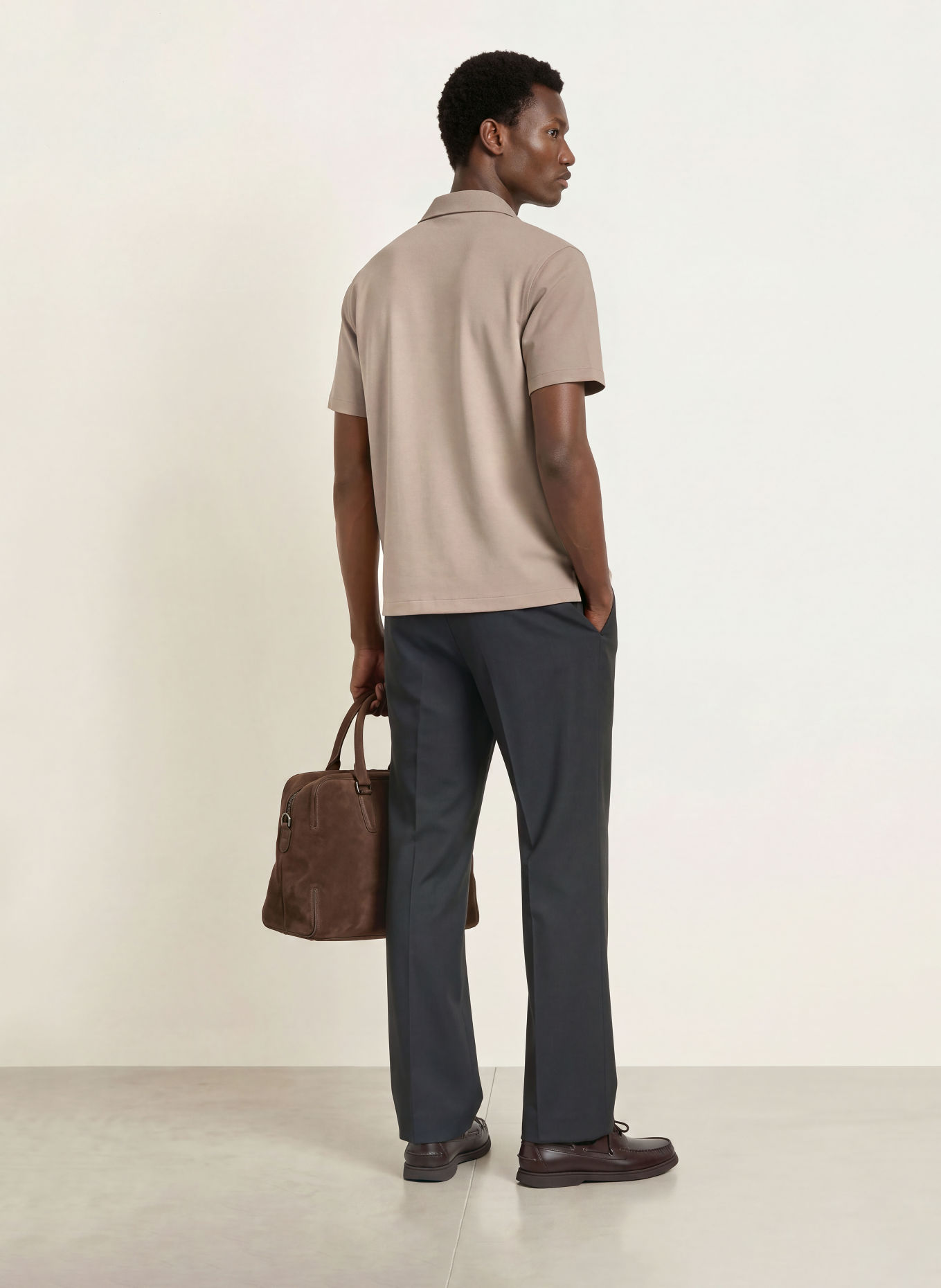 REISS Letní košile RIVER Comfort Fit z džerseje: BÉŽOVÁ