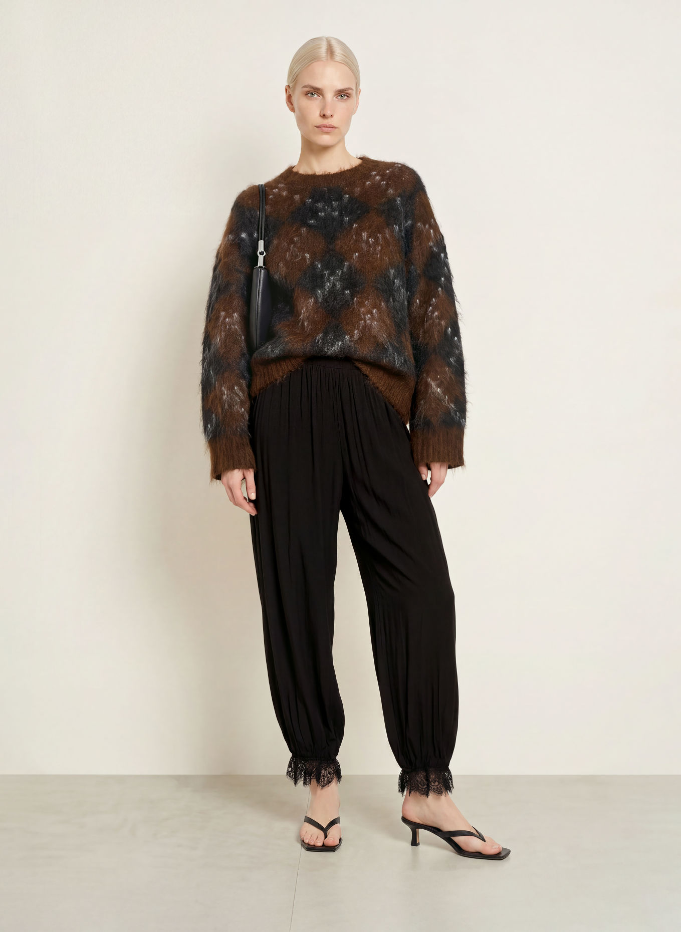ICHI Hose IHTULLAN mit Spitze: SCHWARZ