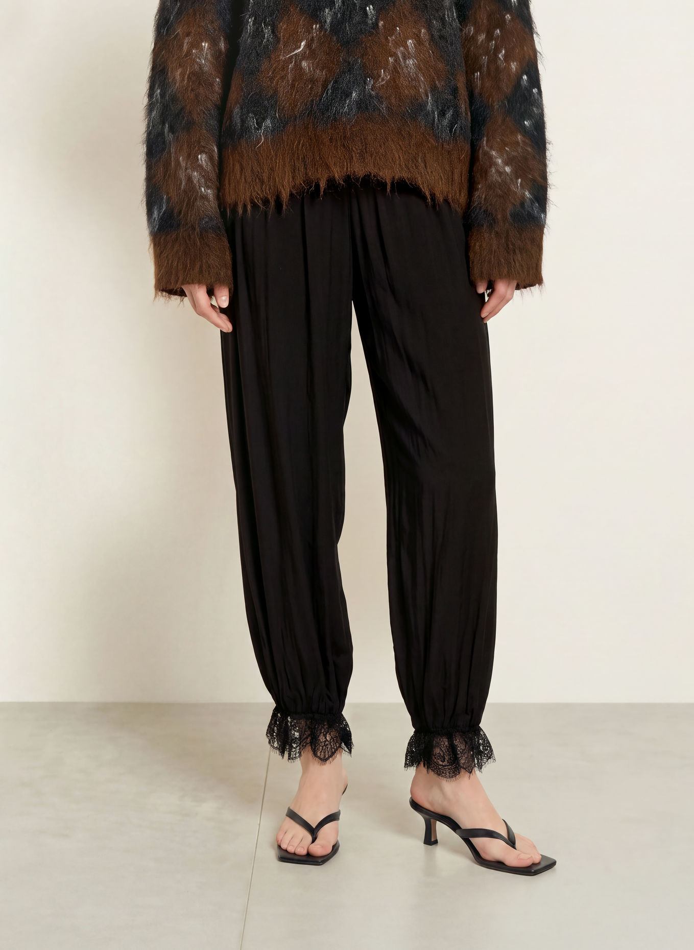 ICHI Hose IHTULLAN mit Spitze: SCHWARZ