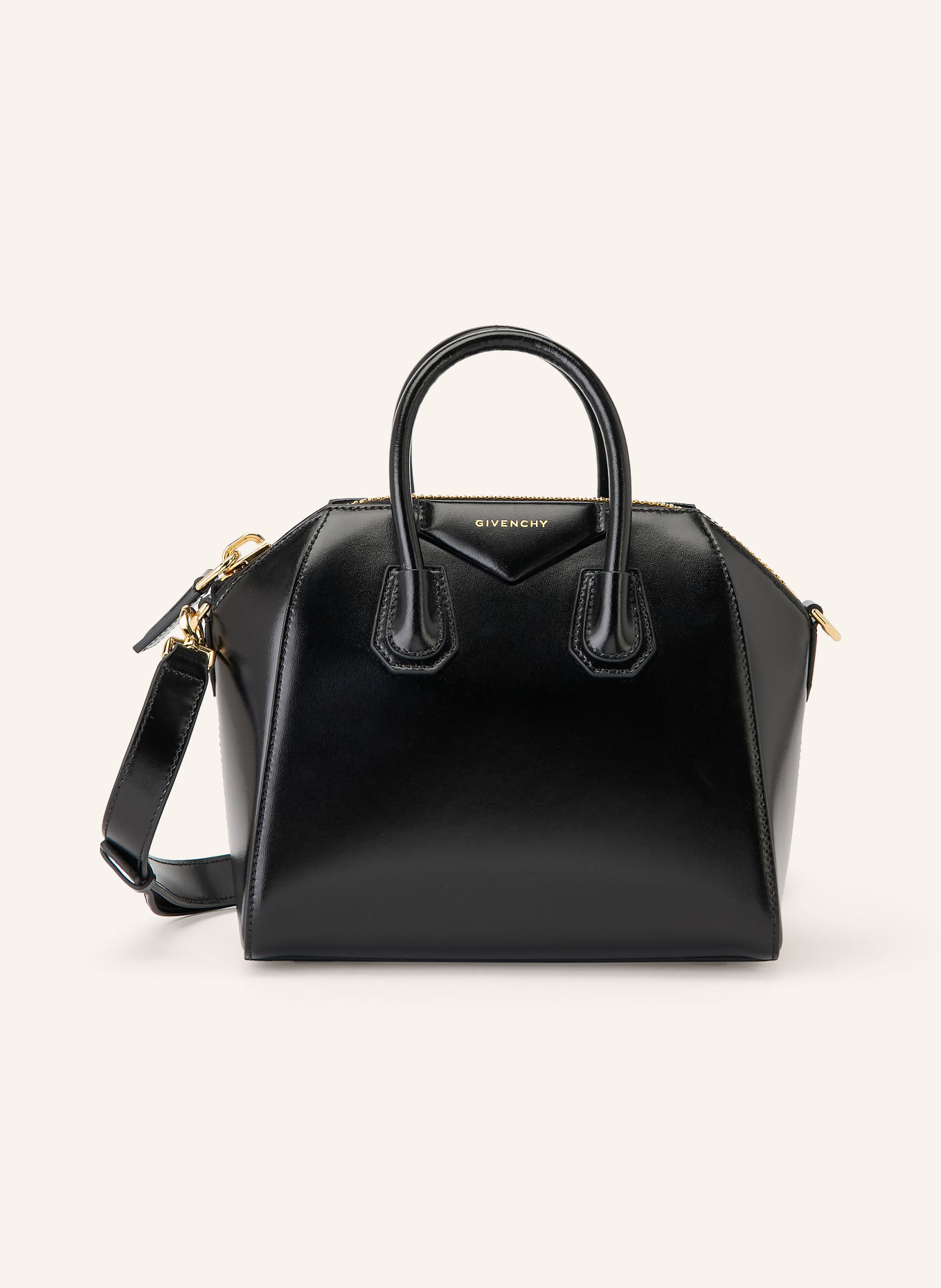 GIVENCHY ANTIGONA MINI Handbag: BLACK / GOLD