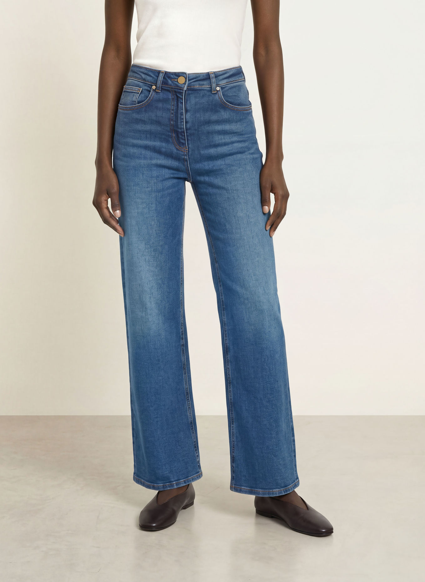 REISS Jean wide leg JAS: 31 MID BLUE