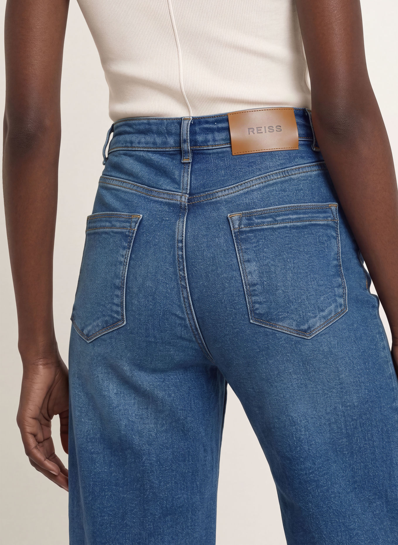 REISS Jean wide leg JAS: 31 MID BLUE