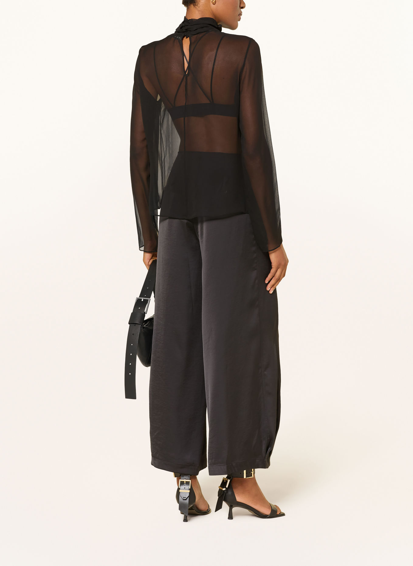 ALLSAINTS Blusenshirt KUMI aus Seide: SCHWARZ