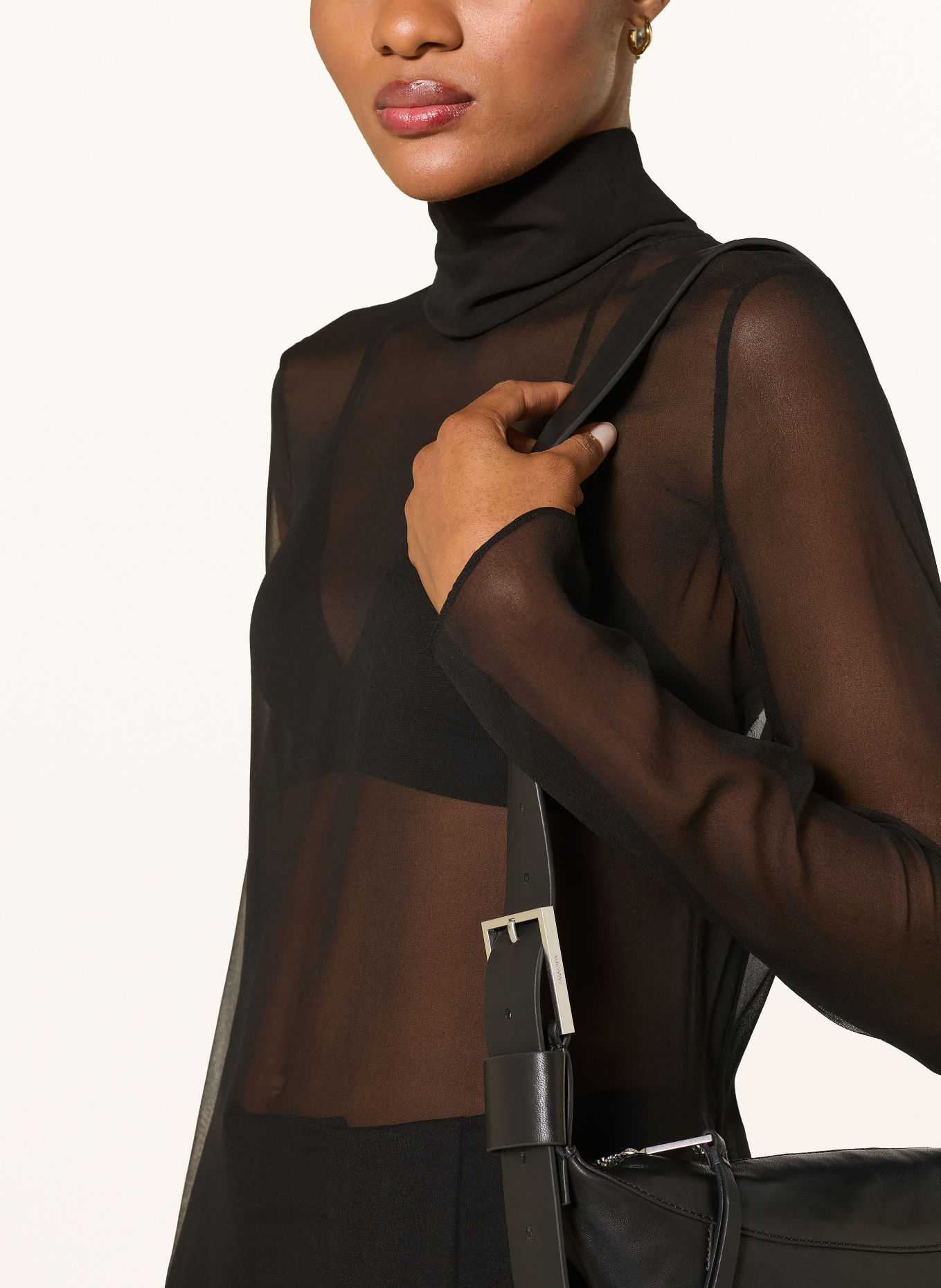 ALLSAINTS Blusenshirt KUMI aus Seide: SCHWARZ