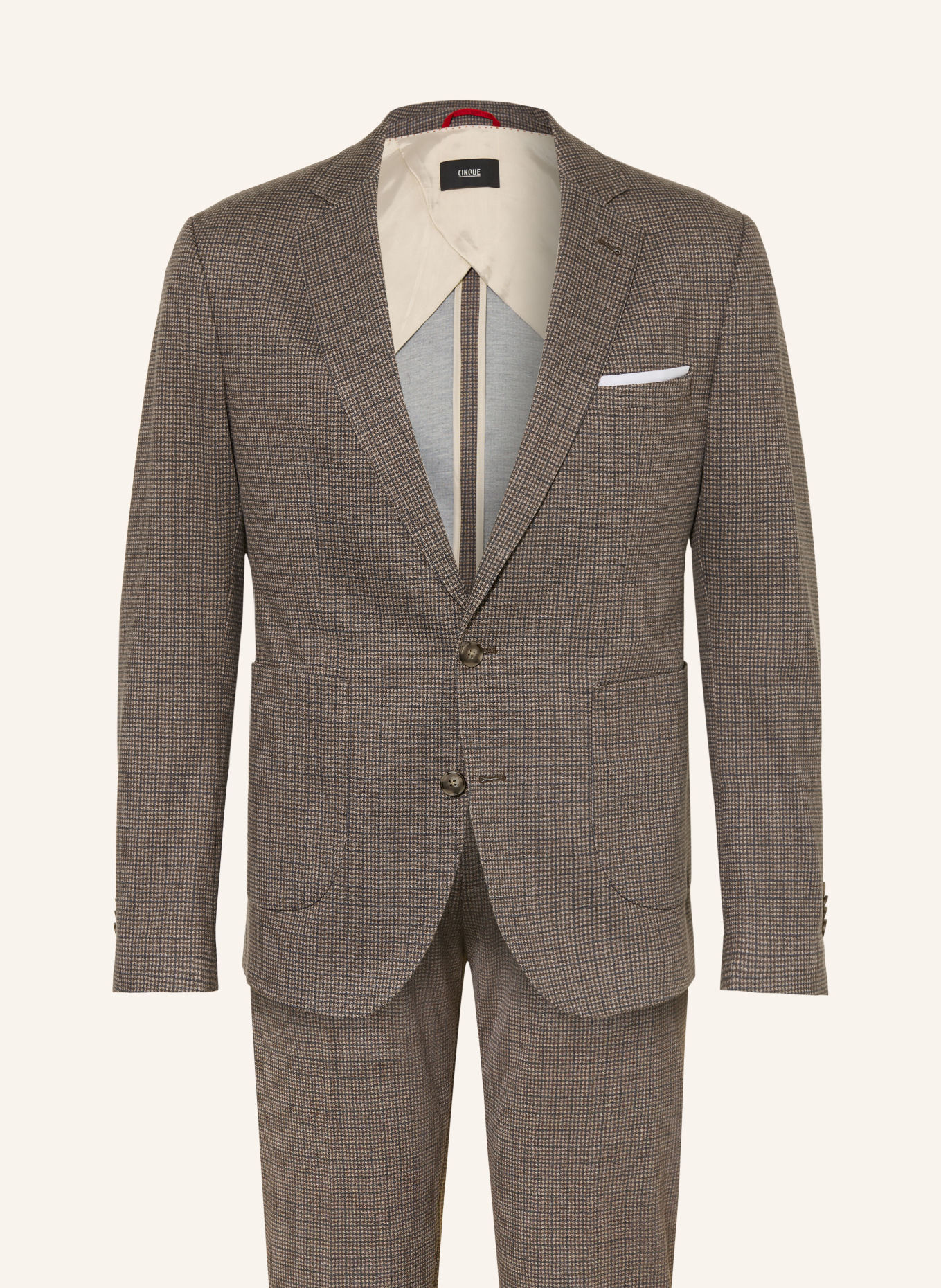 CINQUE Jerseyanzug CIDATIUS Extra Slim Fit: BRAUN / BEIGE / DUNKELGRAU