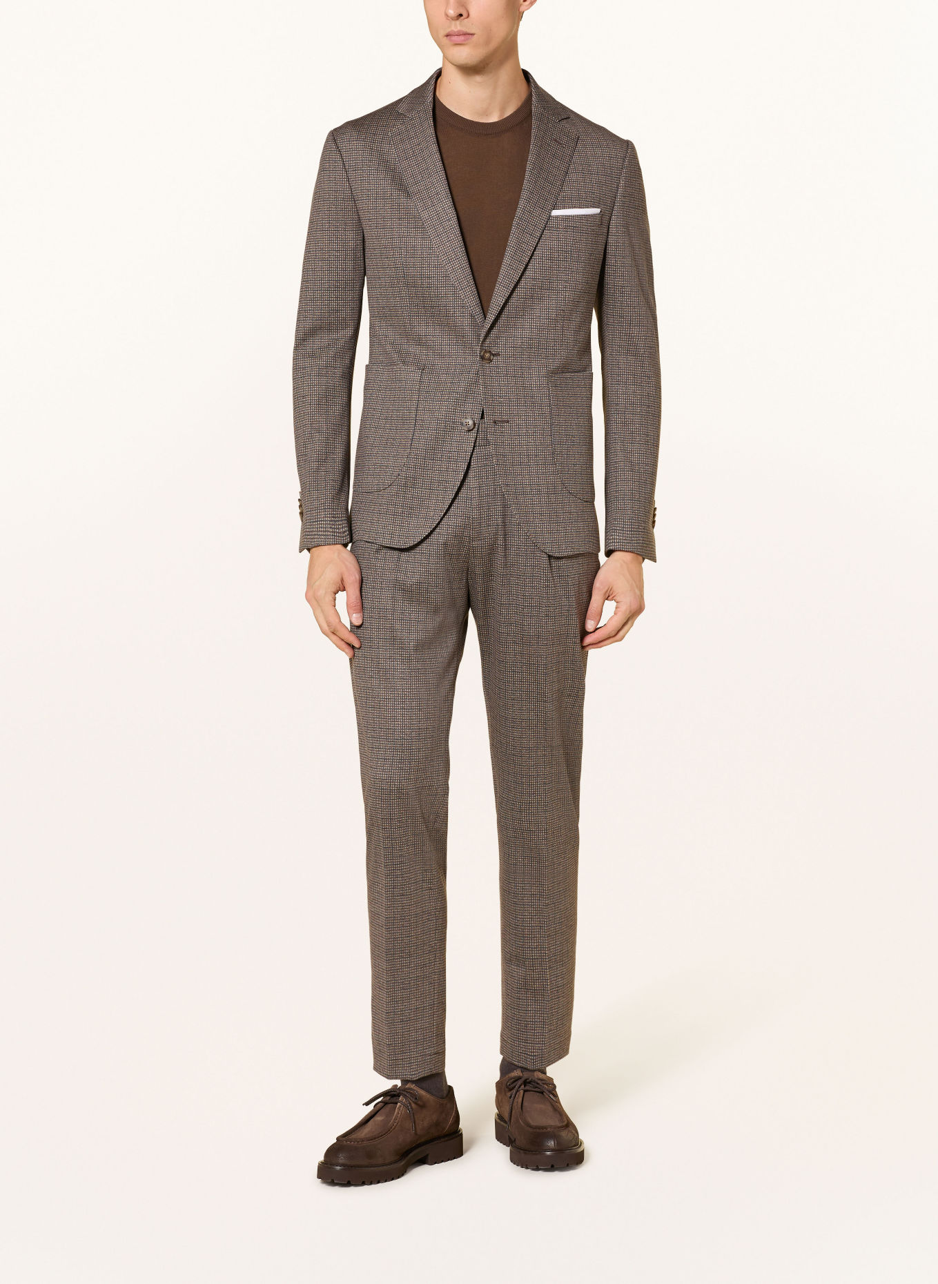 CINQUE Jerseyanzug CIDATIUS Extra Slim Fit: BRAUN / BEIGE / DUNKELGRAU
