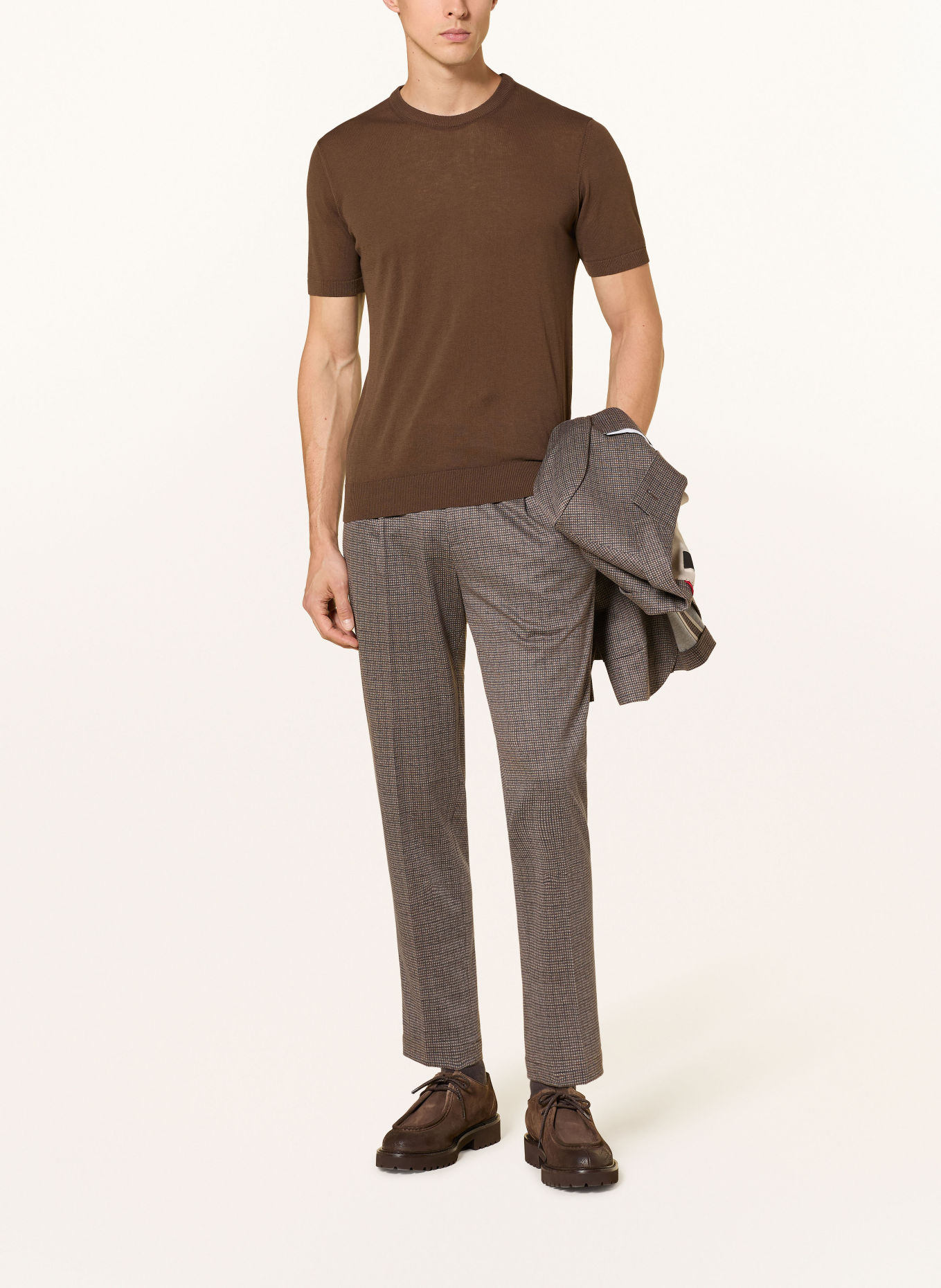 CINQUE Jerseyanzug CIDATIUS Extra Slim Fit: BRAUN / BEIGE / DUNKELGRAU
