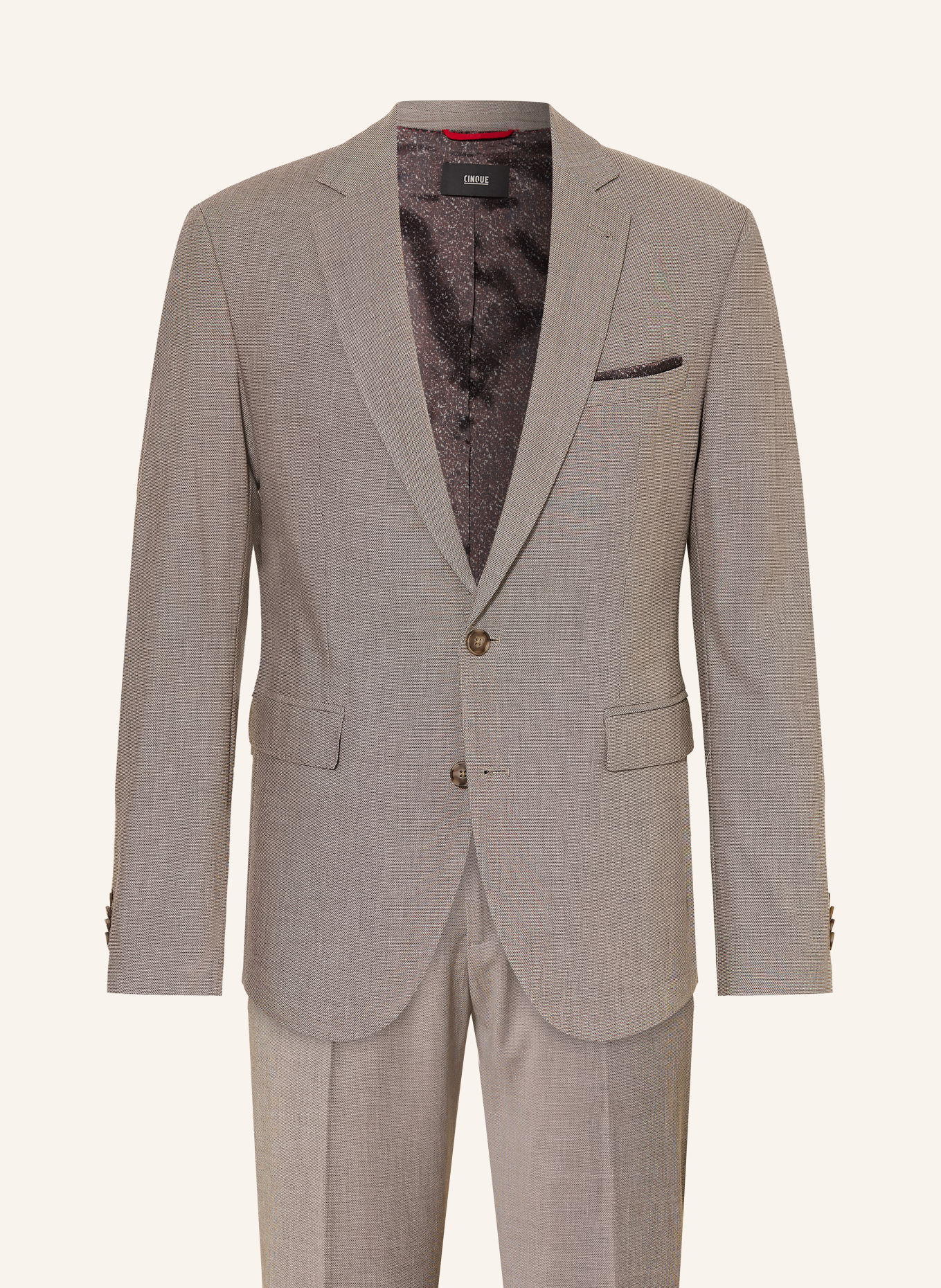 CINQUE CILUCKY-jakkesæt i ekstra slim fit: BEIGE