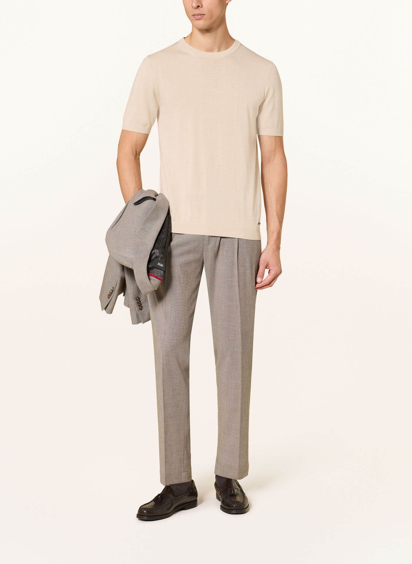 CINQUE CILUCKY-jakkesæt i ekstra slim fit: BEIGE
