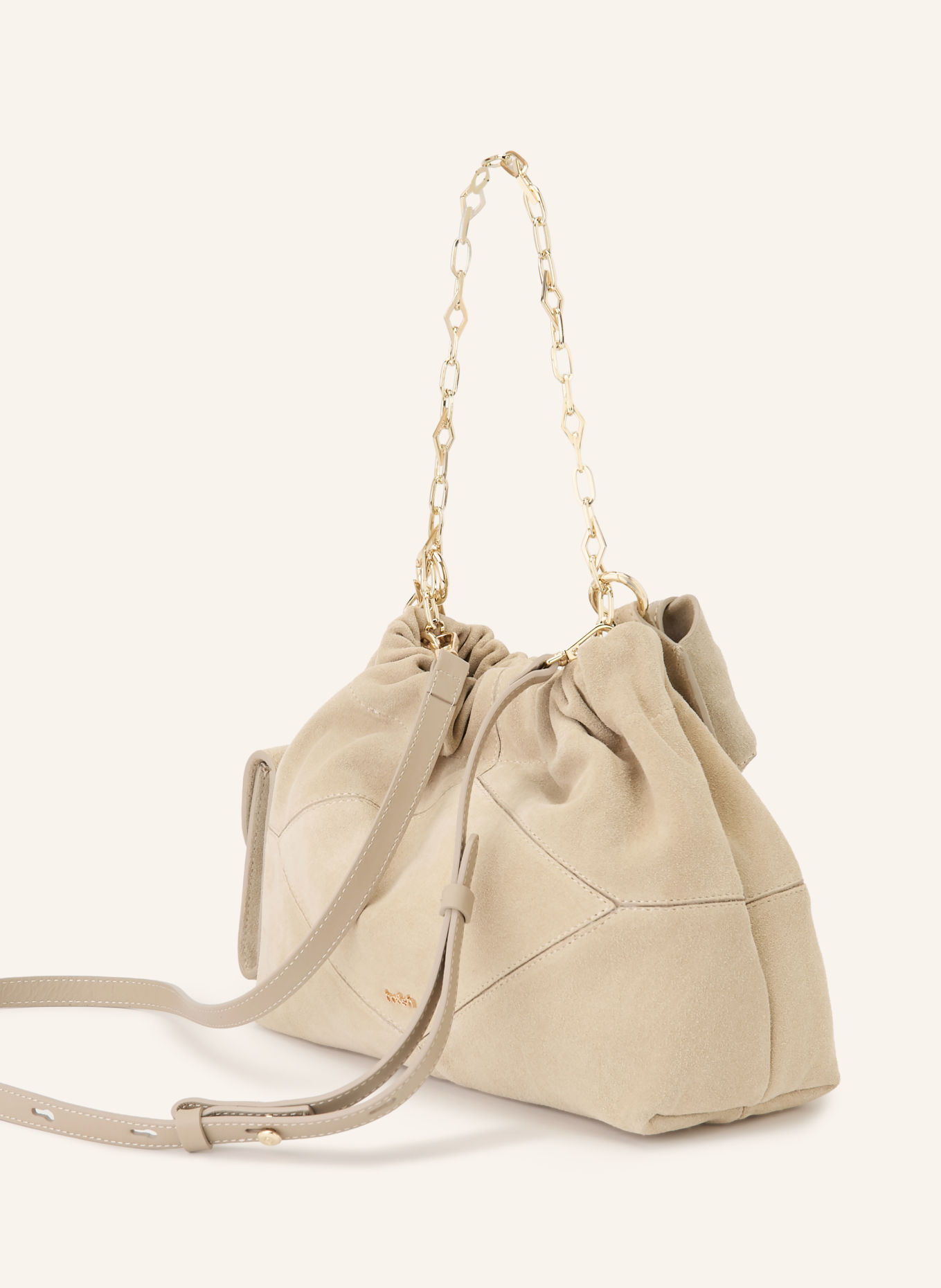 ba&sh Beuteltasche JUNE MINI: BEIGE / GOLD