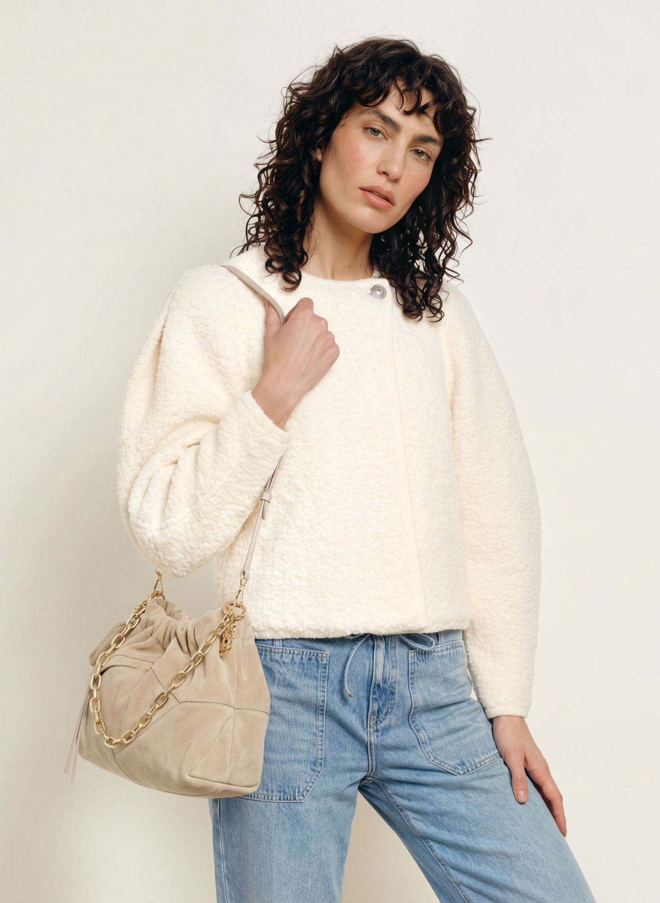 ba&sh Beuteltasche JUNE MINI: BEIGE / GOLD