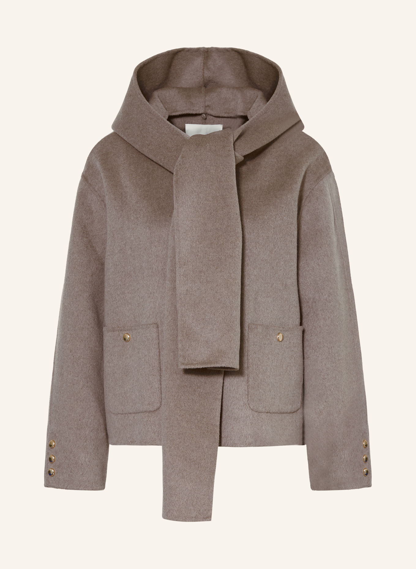 maje Jacke mit abnehmbarer Kapuze: TAUPE