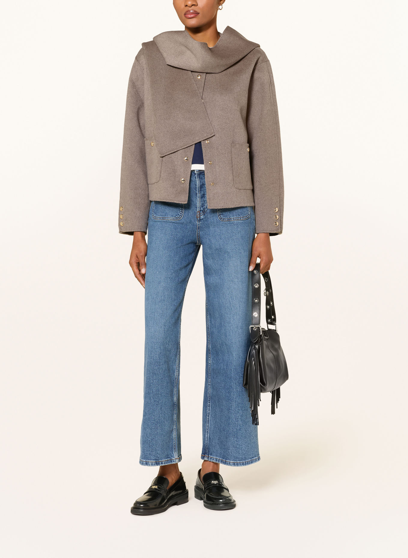 maje Jacke mit abnehmbarer Kapuze: TAUPE