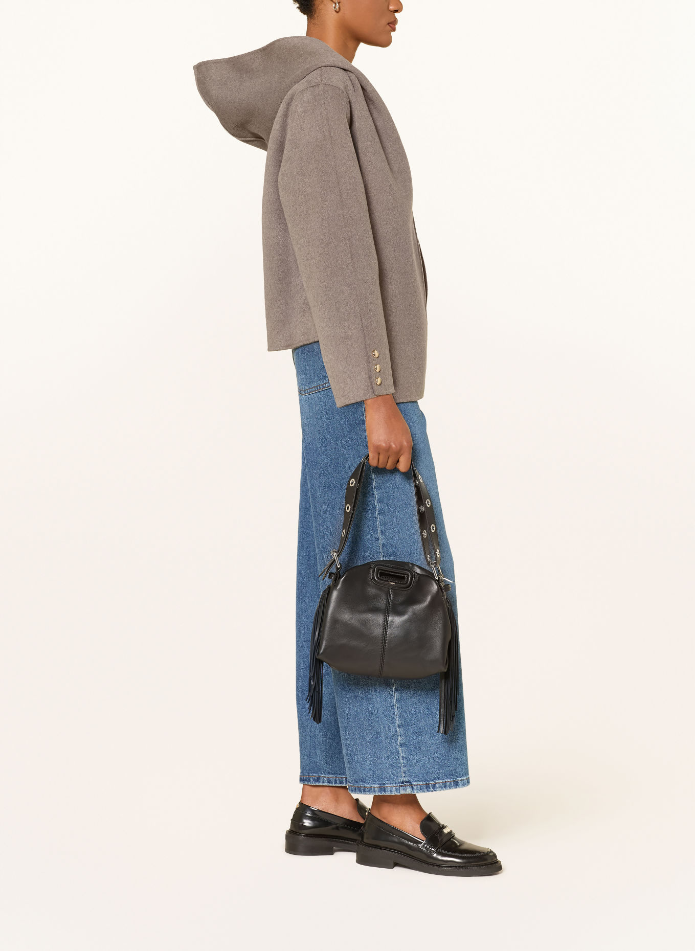 maje Jacke mit abnehmbarer Kapuze: TAUPE