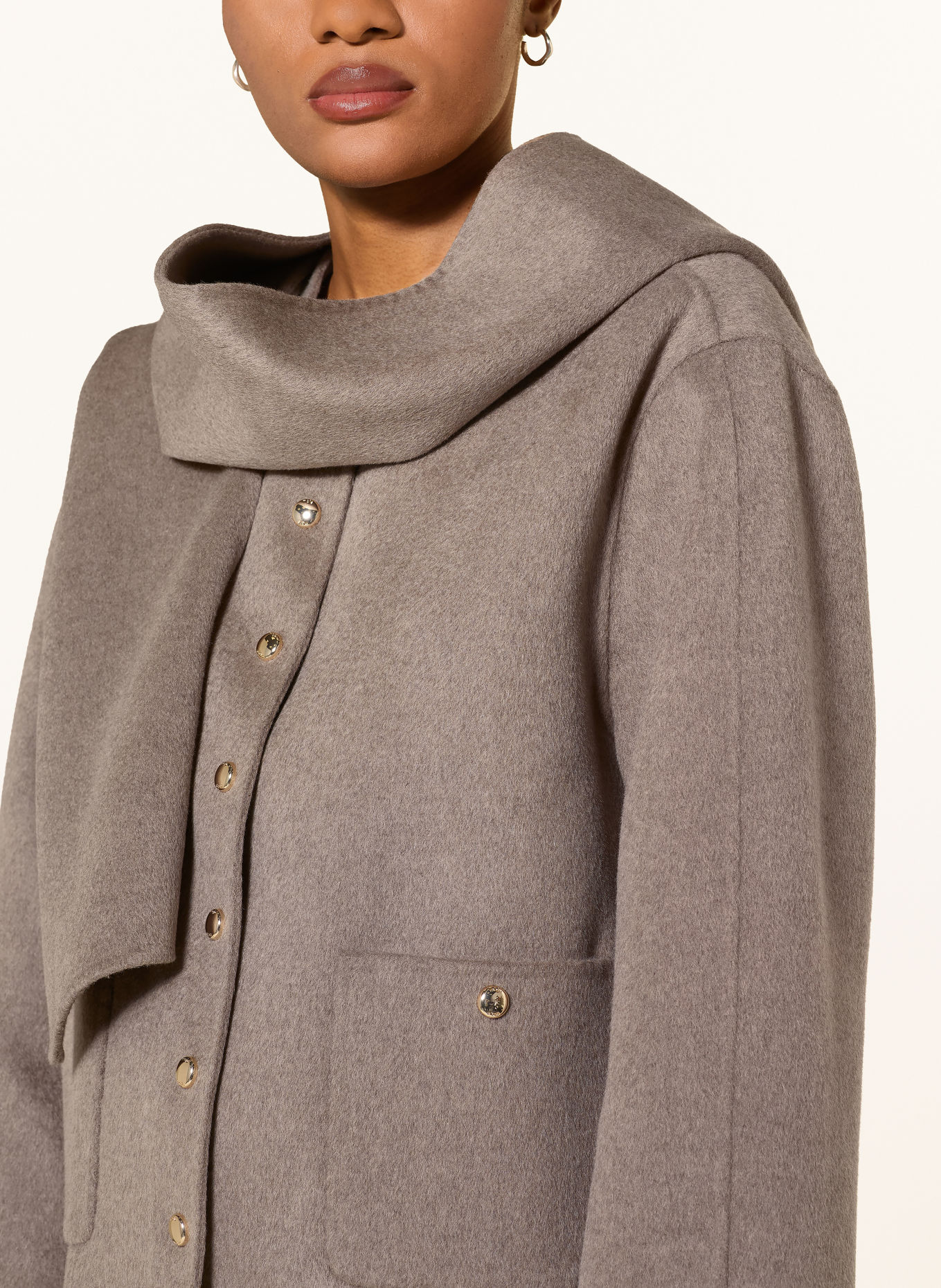 maje Jacke mit abnehmbarer Kapuze: TAUPE