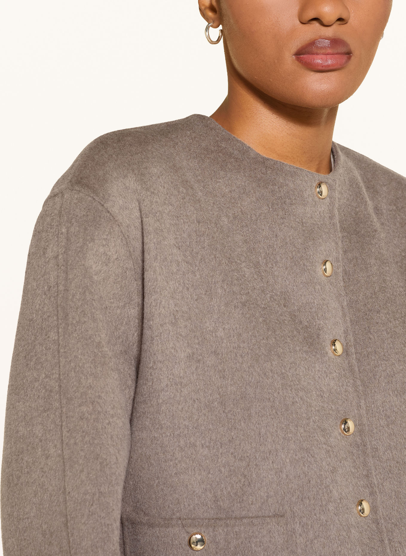 maje Jacke mit abnehmbarer Kapuze: TAUPE