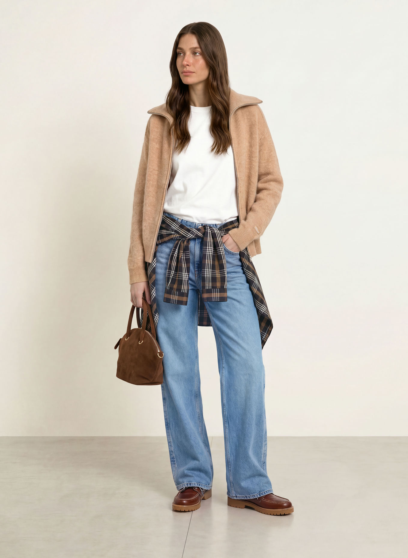 CLAUDIE PIERLOT Kardigan z moheru: CAMELOWY