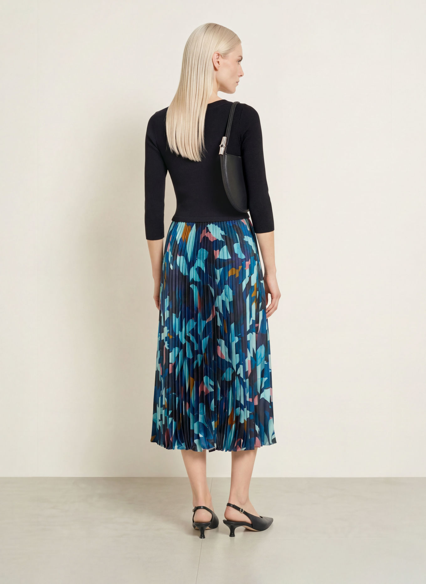 Phase Eight Jurk RILEY in gemengde stoffen met 3/4-mouwen: ZWART / ROZE / BLAUW