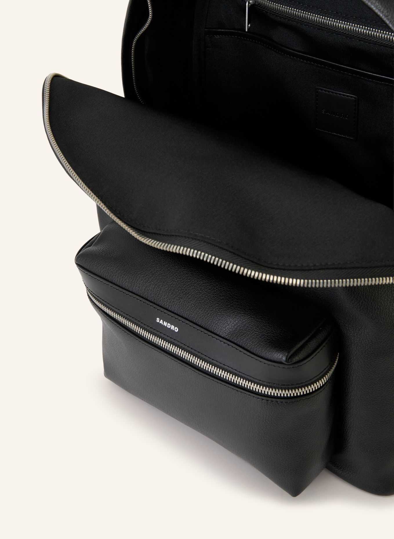 SANDRO Rucksack: SCHWARZ / SILBER