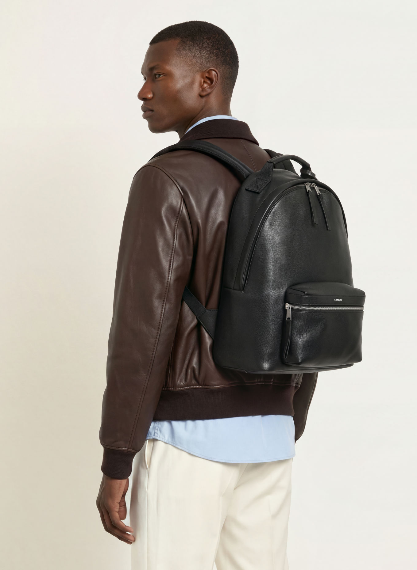 SANDRO Rucksack: SCHWARZ / SILBER