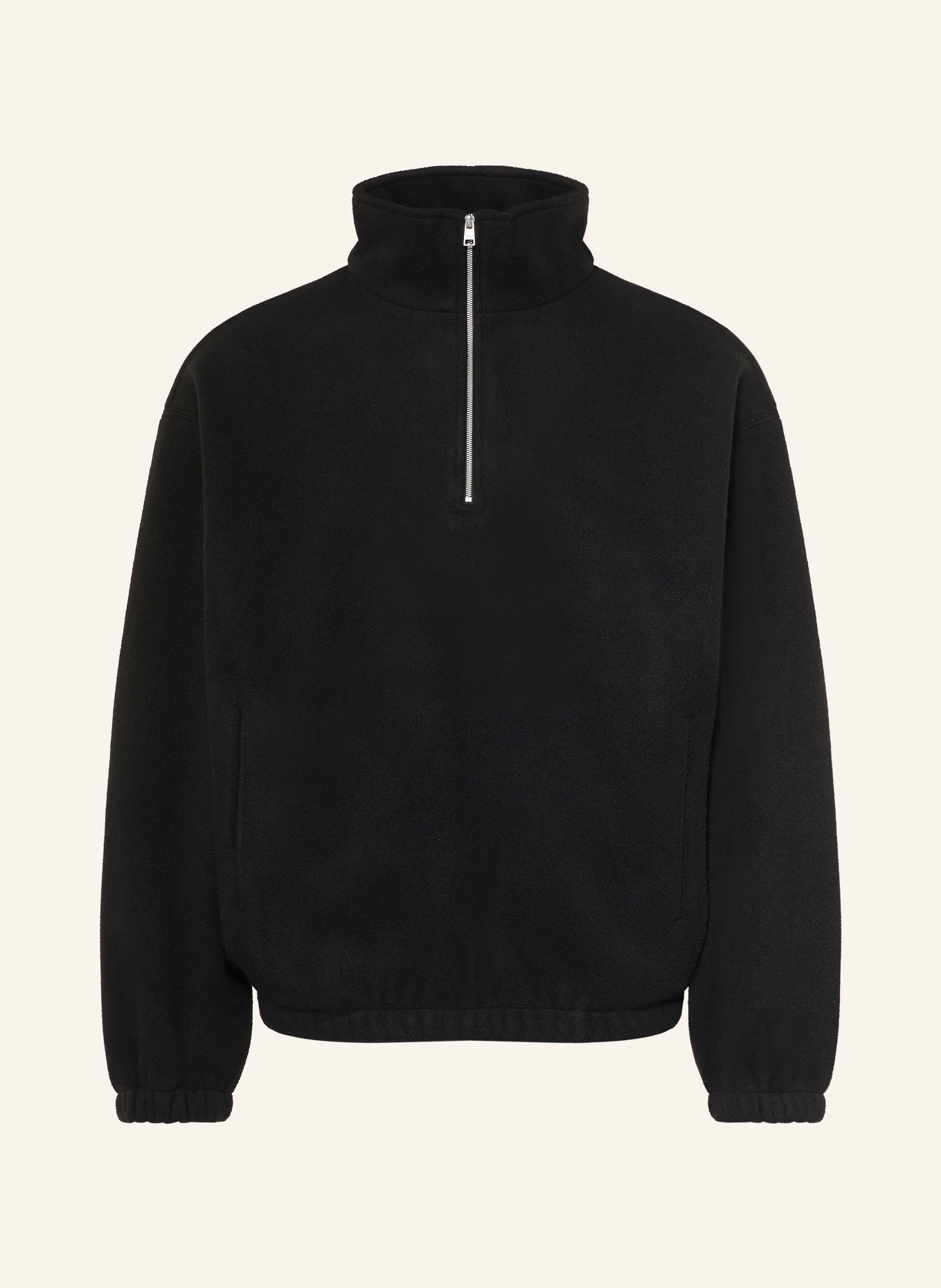 SANDRO Oversized-Troyer aus Fleece: SCHWARZ