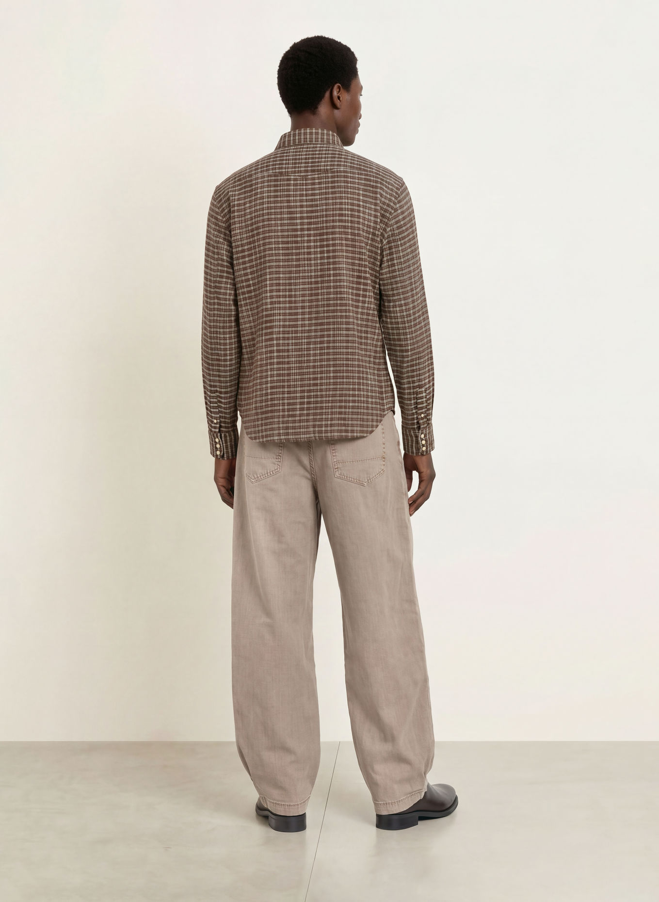 ALLSAINTS Hemd COURT Comfort Fit: BRAUN / WEISS